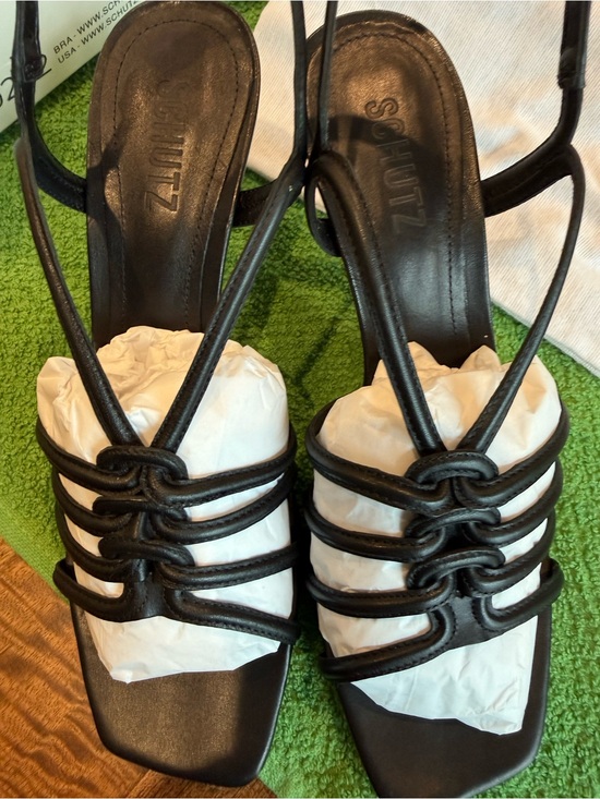 SCHUTZ Shoes - SCHUTZ Black Strappy Knotted Leather Heeled Sandals